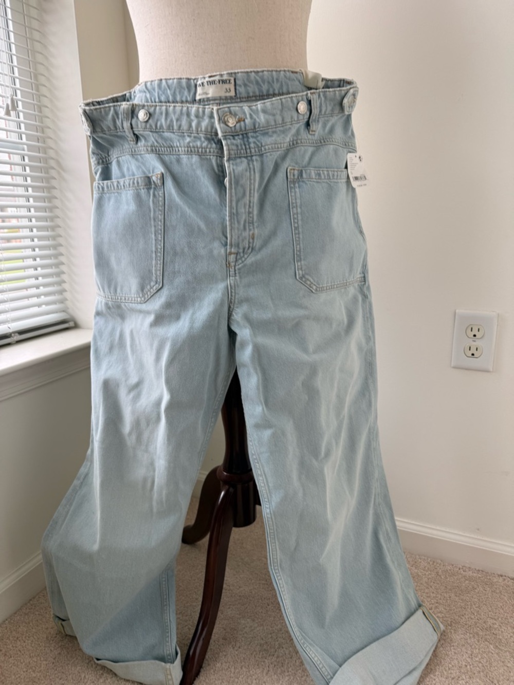 Free People Palmer Cuffed Jeans in Daydream Blue